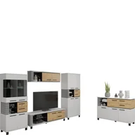 Inne meble do salonu - Zestaw Mebli do Salonu 2 Lamir MebloCross Dąb Grange / Grafit Mat / Czarny Mat - miniaturka - grafika 1