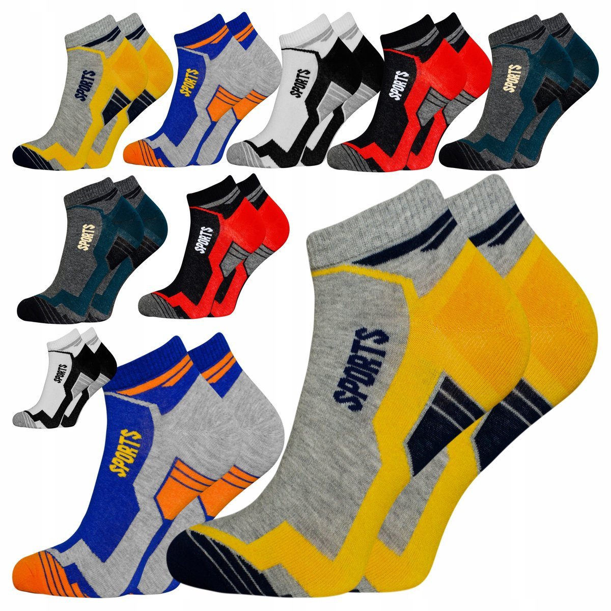 10-PAR Stopki Męskie Bawełniane Skarpety mix kolorów przewiewne Jakość
