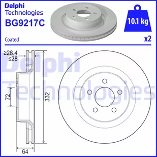 Tarcza hamulcowa DELPHI BG9217C - Tarcze hamulcowe - miniaturka - grafika 1