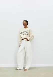 Stradivarius Bluza haftowana Szary M - Bluzy damskie Stradivarius Bluza haftowana Szary M - Bluzy damskie - miniaturka - grafika 1