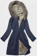 Kurtki damskie - DAMSKA PARKA Z FUTERKIEM GRANATOWA (5M3180-215) - J STYLE - miniaturka - grafika 1