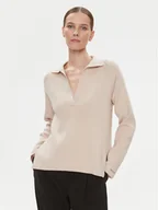 Swetry damskie - Calvin Klein Sweter Essential K20K206019 Beżowy Relaxed Fit - miniaturka - grafika 1
