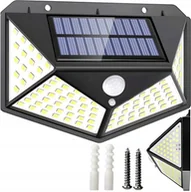 Lampy ogrodowe - Lampa solarna z czujnikiem ruchu zmierzchu 100 led ogrodowa naścienna - miniaturka - grafika 1