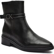 Botki damskie - Calvin Klein Skórzane botki - miniaturka - grafika 1