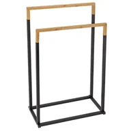 Wieszaki łazienkowe - Wieszak na ręczniki, stojak łazienkowy, stojący, 45x22x76 cm, czarny - miniaturka - grafika 1