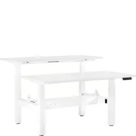 Biurka - Biurko Regulowane Elektrycznie Fighter Double Desk Białe Unique - miniaturka - grafika 1