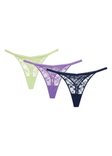 Majtki stringi Selina 3-pak Bloovii fioletowy, zielony, granatowy L - Majtki damskie Majtki stringi Selina 3-pak Bloovii fioletowy, zielony, granatowy L - Majtki damskie - miniaturka - grafika 1