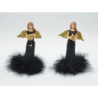 Ozdoby bożonarodzeniowe - Figurka Anioł czarno-złota - miniaturka - grafika 1