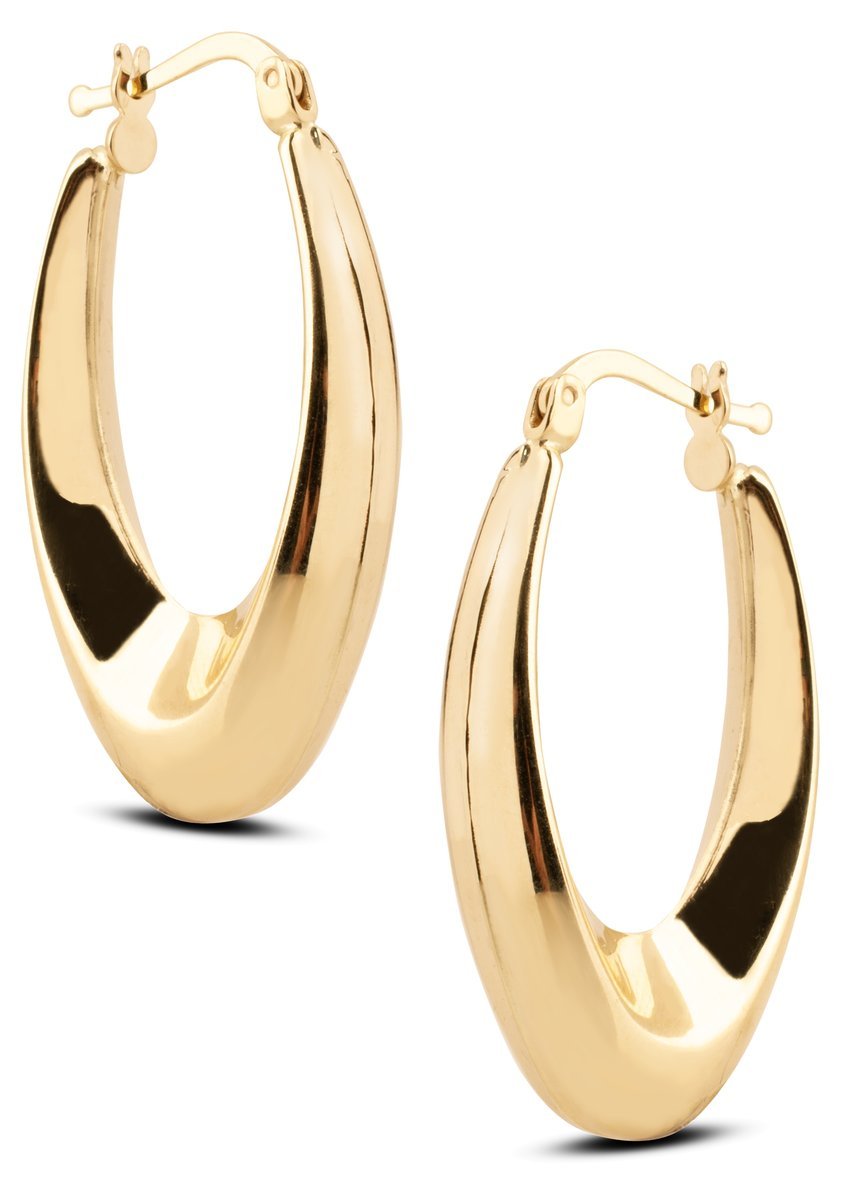 BOGATE ZŁOTE KLASYCZNE WISZĄCE OWALNE KOLCZYKI CHIARA 14KT 585