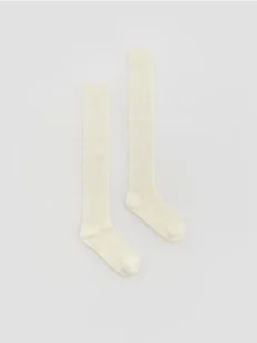 Reserved - Długie podkolanówki - złamana biel - Moda i Uroda OUTLET - miniaturka - grafika 1