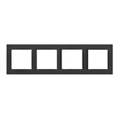 Klawisze i ramki - Ramka 4-krotna - uniwersalna poziom i pion, czarny mat, SIMON10 - miniaturka - grafika 1