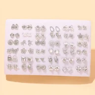 Kolczyki - TEMU Zestaw 72 szt. stylowych kolczyków sztyftów z kwiatową koroną, kokardą i sercem dla kobiet, idealne na co dzień i do pracy - miniaturka - grafika 1