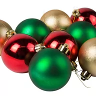 Bombki - Bombki Plastikowe 6Cm Czerwień/Złoto/Zieleń 9Szt - miniaturka - grafika 1