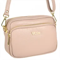 Torebki damskie - VEZZE mała skórzana listonoszka róż pudrowy - miniaturka - grafika 1
