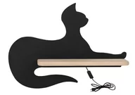 Lampy ścienne - Candellux Lampa kinkiet ścienny 5W LED Cat Kids czarny z przewodem 21-26002 21-26002 - miniaturka - grafika 1