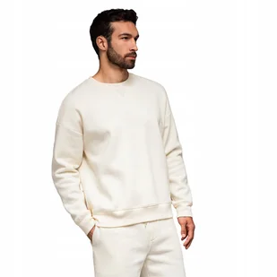 Klasyczna bluza dresowa unisex basic kremowa Ombre OU-SNBC-0104 V2 r XL/XXL - Bluzy męskie - miniaturka - grafika 1
