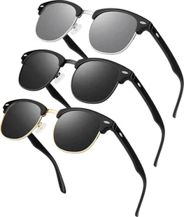 LINVO Okulary przeciwsłoneczne z polaryzacją Mężczyźni Kobiety Retro Classic 100% UV400 Czarny Srebrny Szary - Okulary przeciwsłoneczne LINVO Okulary przeciwsłoneczne z polaryzacją Mężczyźni Kobiety Retro Classic 100% UV400 Czarny Srebrny Szary - Okulary przeciwsłoneczne - miniaturka - grafika 1