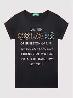 Koszulki dla chłopców - Benetton United Colors Of T-Shirt 3096C1539 Czarny Regular Fit - grafika 1