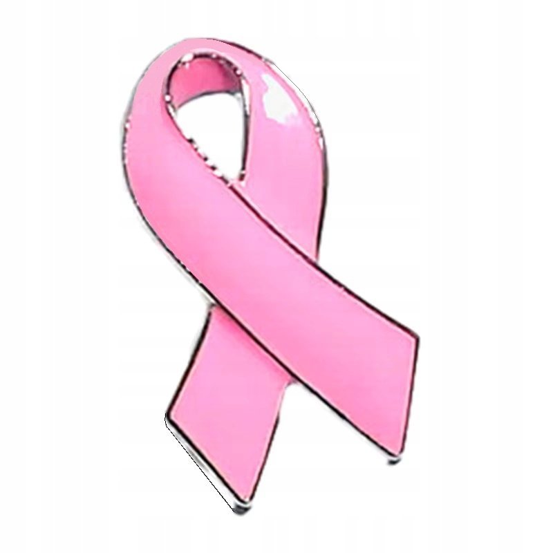 PRZYPINKA, PIN BROSZKA BROCHA RÓŻOWA WSTĄŻKA - SYMBOL WALKI Z RAKIEM PIERSI