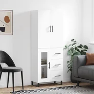 Witryny - vidaXL Witrynka, biała, 69,5x34x180 cm, materiał drewnopochodny - miniaturka - grafika 1
