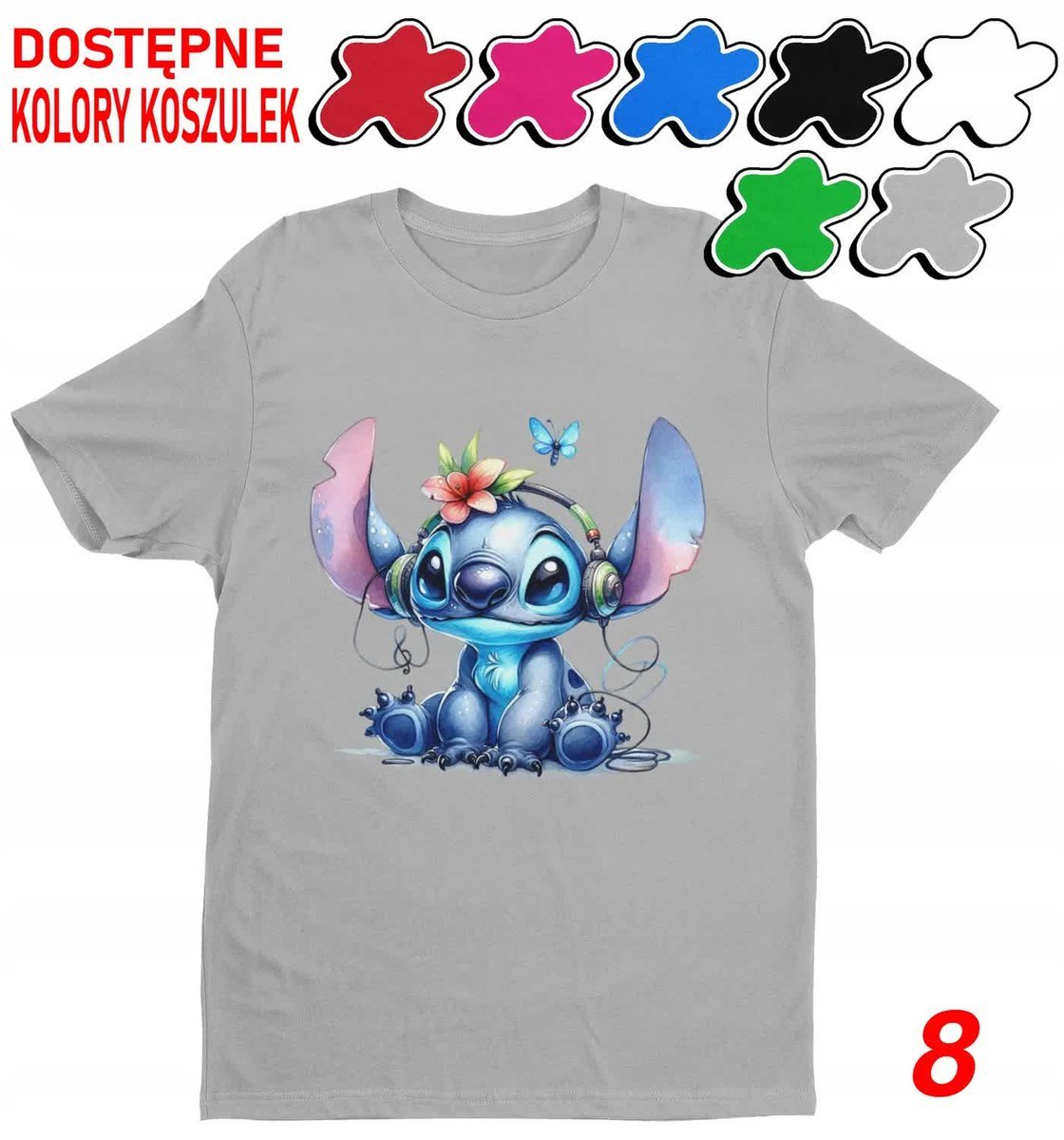 Koszulka Dziecięca Z Nadrukiem Stitch Stich Angel Dużo Wzorów -L 146-152