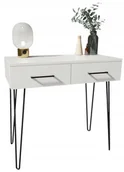 Toaletki - Toaletka V1 Biała Czarne Nogi Glamour Konsola Loft - miniaturka - grafika 1