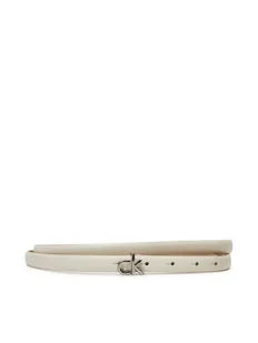 Calvin Klein Pasek Damski Ck Buckle Skinny Belt 1.5 K60K612932 Biały - Paski - miniaturka - grafika 1