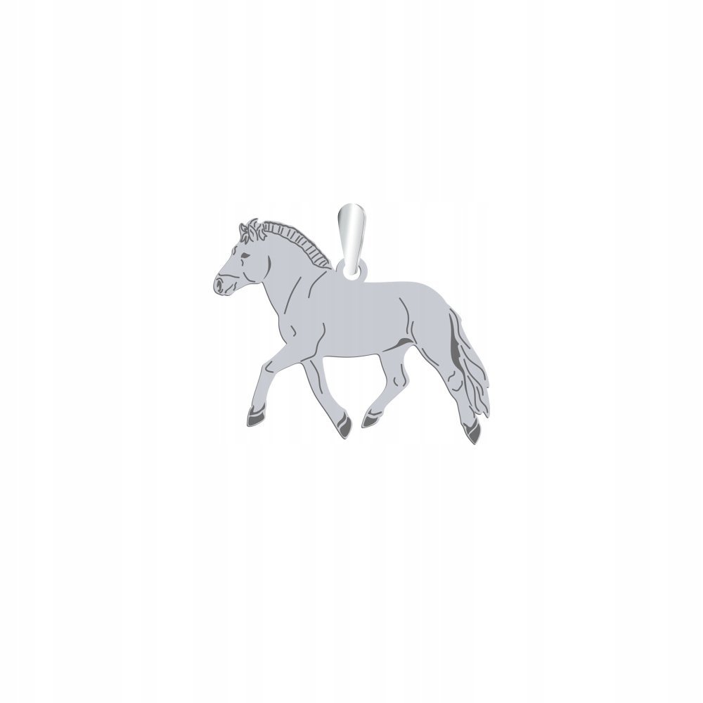 Zawieszka Srebrna z Koniem Fiordzkim 925 Prezent Biżuteria Kobieta GRAWER