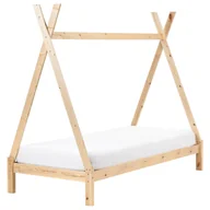 Łóżka dla dzieci i młodzieży - Łóżko dziecięce tipi drewniane 90 x 200 cm jasne drewno DEVAY - miniaturka - grafika 1