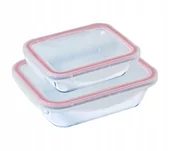 Pojemniki kuchenne - Zestaw 2 pojemników szklanych hermetycznych COOK&CLICK Pyrex 1,9 L + 0,8 L - miniaturka - grafika 1