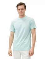 Koszulki męskie - Koton Koszulka męska z nadrukiem Crew Neck Slim Fit Short Sleeve, Zielony (786), XL - miniaturka - grafika 1