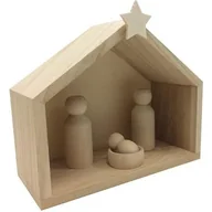 Ozdoby bożonarodzeniowe - Drewniana szopka + pionki do personalizacji - Artémio {kolor} - miniaturka - grafika 1