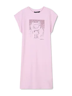 Karl Lagerfeld Kids Sukienka codzienna Z30456 S Różowy Regular Fit - Sukienki i spódniczki dla dziewczynek - miniaturka - grafika 1