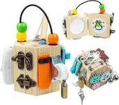 Zabawki sensoryczne - KOSTKA SENSORYCZNA STYMULUJĄCA DLA DZIECI EDUKACYJNA MONTESSORI ZI-36 - miniaturka - grafika 1