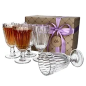 Kieliszki - Kieliszki do drinków wody kryształowe komplet 6 sztuk na prezent Lile Gerbera - miniaturka - grafika 1