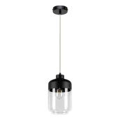 Lampy sufitowe - Britop Skandynawska LAMPA wisząca AMARETTO 15790104 szklana OPRAWA loftowy zwis przezroczysty czarny - miniaturka - grafika 1