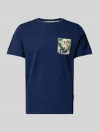 Koszulki męskie - T-shirt z prążkowanym, okrągłym dekoltem model ‘BHJEM’ - miniaturka - grafika 1