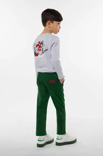 Bluzki dla chłopców - Kenzo Kids longsleeve bawełniany dziecięcy kolor szary z nadrukiem - Kenzo kids - grafika 1