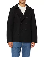 Kurtki męskie - Brandit Płaszcz PEA COAT czarny wełniany US MARINE kurtka męska kurtka zimowa CABAN - miniaturka - grafika 1