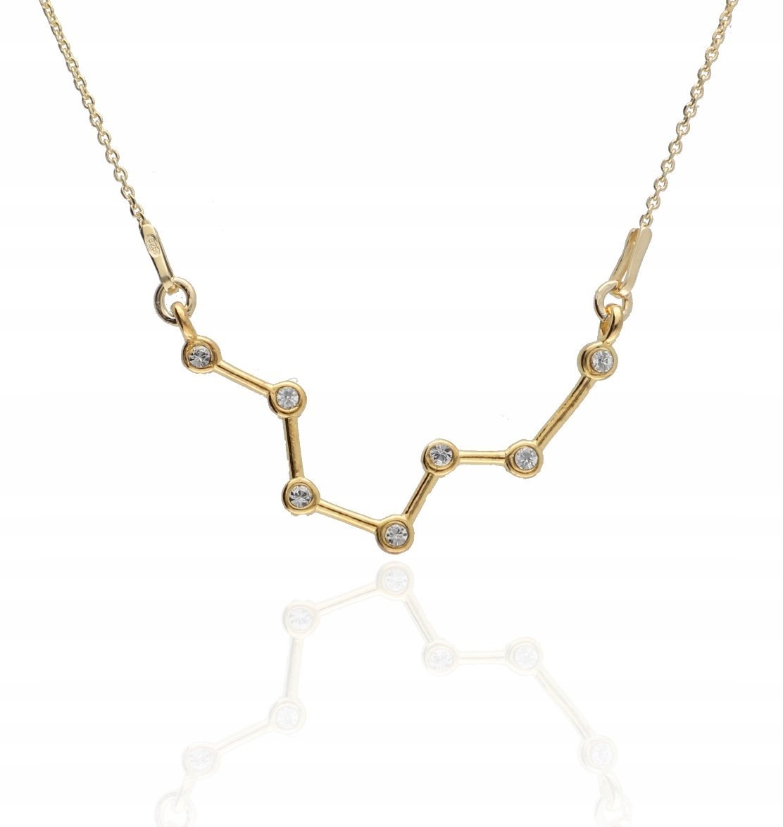 Złoty naszyjnik znak zodiaku konstelacja RYBY celebrytka srebro 925 45 cm