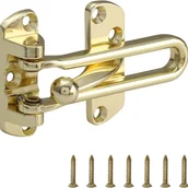 Zawiasy, okucia i inne akcesoria - zestaw stalowych zamków zabezpieczających do drzwi, zamek do okna i drzwi wejściowych bez łańcucha, zapobiega włamaniom, złoty - miniaturka - grafika 1