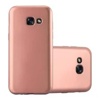 Etui i futerały do telefonów - Cadorabo Samsung Galaxy A5 (7) 2017 pokrowiec silikonowy-W modelu metalik, różowo-złoty firmy cadorabo  Metallic-Look Matt Ultra cienkie Slim wzór TPU etui ochronne etui  pokrowiec bumper Back Case Cover DE-112219 - miniaturka - grafika 1