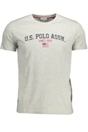 Portfele - T-SHIRT US POLO Z KRÓTKIM RĘKAWEM MĘSKI SZARY - miniaturka - grafika 1