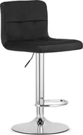 Taborety i hokery - Elior Czarny welurowy hoker na chromowanej podstawie - Fazi 4X - miniaturka - grafika 1