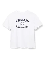 Koszulki i topy damskie - Armani Exchange T-shirt damski, biały, XL - miniaturka - grafika 1