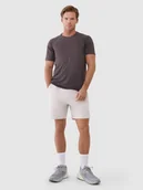 Spodenki męskie - 4F Spodenki treningowe szybkoschnące męskie - beżowe L - miniaturka - grafika 1