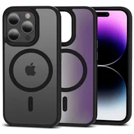 Etui i futerały do telefonów - Etui TECH-PROTECT Airmatt Pro Magsafe do Apple iPhone 15 Pro Czarny matowy - miniaturka - grafika 1