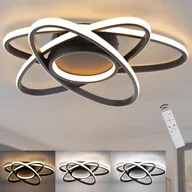 Lampy sufitowe - NETTLIFE Lampa sufitowa LED do pokoju dziecięcego, ściemnialna 48 W, czarna, z pilotem, 3000 K-6500 K, nowoczesna lampa sufitowa do sypialni, balkonu - miniaturka - grafika 1