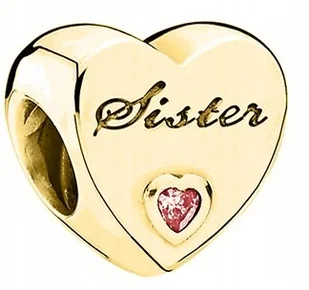 Charms złoty Sister srebro zawieszka koralik 925 - Wisiorki - miniaturka - grafika 1