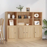 Szafki do salonu - vidaXL Wysokie szafki, 3 szt., dąb sonoma, materiał drewnopochodny - miniaturka - grafika 1
